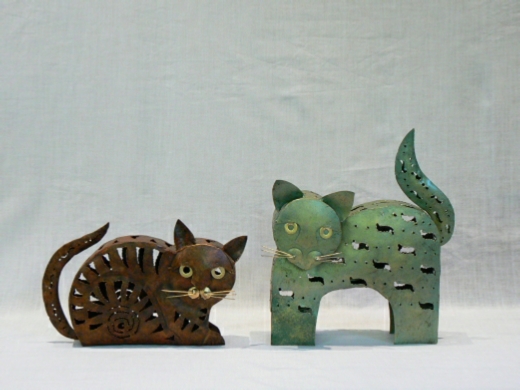 Garden Candle Lanterns - Ginger cat